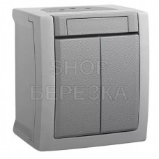 Выключатель 2-кл серый наружный WPTC40092GR-BY Panasonic PACIFIC IP54
