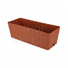 Ящик для цветов прямоугольный «Изюминка» 6 л с поддоном (коричневый)