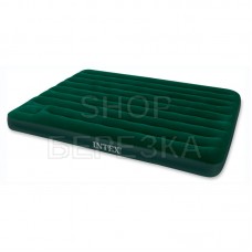 Кровать INTEX Downy флок, 152x203x25см, со встроенным насосом, зеленый