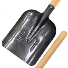 Лопата совковая ЛСП Урожайная сотка, рельсовая сталь с ребрами жесткости окрашенная,деревянный черенок S-504-3