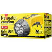 Фонарь Navigator 94 951 NPT-CP03-ACCU Пластик 4LED, прямая зарядка, аккумулятор 4В, 500 мАч