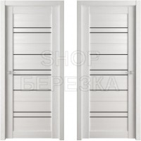 Дверное полотно ЭКО Deliss 312 белоснежная шагрень ДО-600 черное стекло