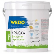 Краска «WEDO» WD-9 фасадная акриловая супербелая 1,3 кг