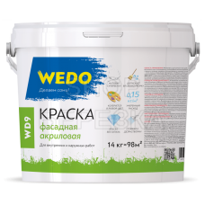 Краска «WEDO» WD-9 фасадная акриловая супербелая 14 кг
