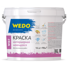 Краска «WEDO» WD-7 интерьерная моющаяся супербелая 14 кг