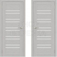 Дверное полотно АМАТИ-25 сканди классик экошпон ПО-700 белое стекло