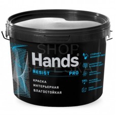 Краска «Hands Resist PRO» интерьерная влагостойкая супербелая 3 кг 