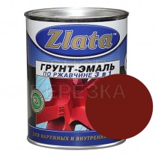 Грунт-эмаль по ржавчине красно-коричневая 1,6 кг «ZLATA»