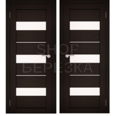Дверное полотно АМАТИ-12 Венге Экошпон ПО-800 Белое стекло
