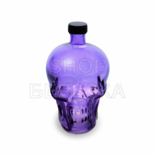 Бутылка стеклянная 0,77л GJA «Череп» Фиолетовая (W1327 - F2) 