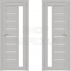Дверное полотно АМАТИ-04 сканди классик экошпон ПО-700 белое стекло