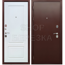 Дверь металлическая Тайга 9 см Медный Антик/Белый Клен 960*2050 левая