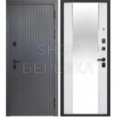Дверь металлическая Тайга 9 см МДФ Cатин Графит/Эмалит Белый 860*2050 правая