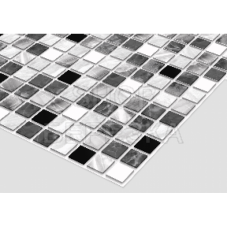 Панель ПВХ камень Мрамор черно-белая плитка 0,3 мм