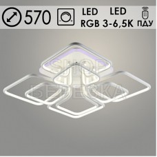 Люстра DK06007C/4+4B WT белый 248W+10W LED RGB 3000-6500K d570 ПДУ(ИК) диммер HN23