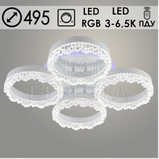 Люстра DK06088/4 PR WH белый 88W+6,5W LED RGB 3000-6500K d495 ПДУ(ИК) диммер HN23