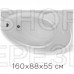 Ванна на раме Bas FLORIDA 160*88 (правая) без фронтальной панели, БЕЗ сифона