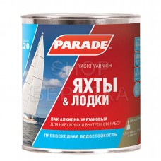 Лак яхтный «PARADE»L-20 алкидно-уретановый глянцевый 0,75 л