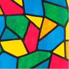 Пленка самоклеящаяся COLOR DECOR 0,45х8м Витражная, разноцветная абстракция 9047