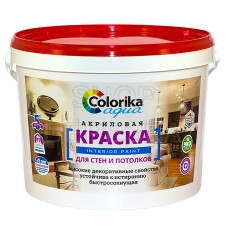 Краска «Colorika Aqua» для стен и потолков белая 14 кг